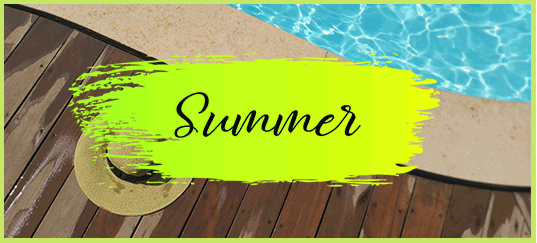 summer typography and pool image
